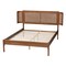 Baxton Studio Eridian MidCentury Modern Walnut Brown Finished Wood and Natural Rattan Queen Size Platform Bed 222-11891-ZORO - alternate 9